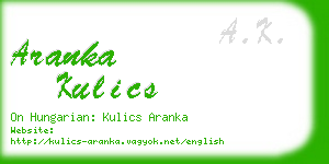 aranka kulics business card